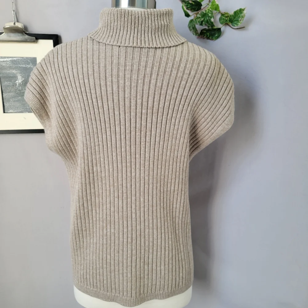 Thakoon Collective Cross Front Ribbed‎ Turtleneck Sweater M